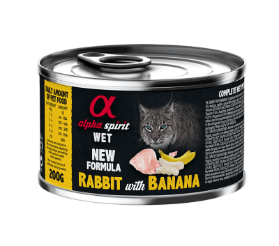 Вологий корм для котів Alpha Spirit (Альфа Спіріт) Rabbit with Banana з кроликом та бананами 200 г