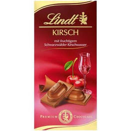 Lindt Kirsch Vollmilch Tafel Молочний шоколад з вишневим лікером 100g