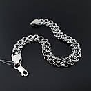 Срібний браслет чоловічий подвійний струмок. Ширина 8 мм. Чорнене срібло 925 проба. Довжина 21 см, фото 10