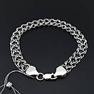 Срібний браслет чоловічий подвійний струмок. Ширина 8 мм. Чорнене срібло 925 проба. Довжина 21 см, фото 6