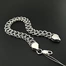 Срібний браслет чоловічий подвійний струмок. Ширина 8 мм. Чорнене срібло 925 проба. Довжина 23,5 см, фото 8