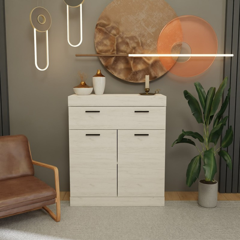 Стильний маленький вузький комод-4 з дверцятами та шухлядою в кімнату вітальню 80 см Соната Крафт, фото 1