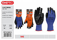 Защитные перчатки с нитриловым покрытием размер 7 S черные с оранжевым empire для стройки, нитриловые перчатки