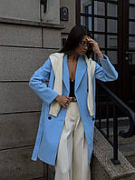 Пальто женское на пуговицах с карманами, кашемир на подкладке S-М, L-XL (4) "POSMITNAYA" Sin1047-659