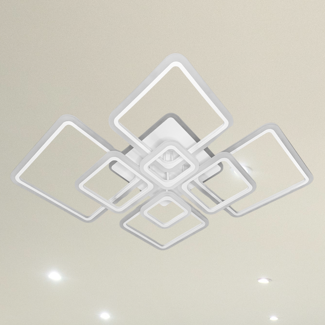 Led люстра у велику кімнату Vatan Light 226W до 40 кв.м колір Білий 1140/8 WH 3color