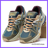 Кроссовки мужские и женские Asics Gel Kahana 8 Sweet Blue Khaki / Асикс гель кахана 8 синие хаки