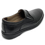 ЧЧорні чоловічі шкіряні туфлі на гумці весна-осінь Zlett 7362 шкіра чорна розмір 40, фото 7