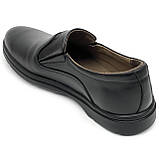 ЧЧорні чоловічі шкіряні туфлі на гумці весна-осінь Zlett 7362 шкіра чорна розмір 40, фото 5