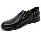 ЧЧорні чоловічі шкіряні туфлі на гумці весна-осінь Zlett 7362 шкіра чорна розмір 40, фото 8