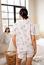 Піжама жіноча МУСЛІНШОРТИ+СОРОЧКА КВІТИ 102/23, фото 2