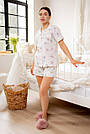 Піжама жіноча МУСЛІНШОРТИ+СОРОЧКА КВІТИ 102/23, фото 6
