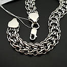 Срібний браслет чоловічий подвійний струмок. Ширина 8 мм. Чорнене срібло 925 проба. Довжина 19 см, фото 6