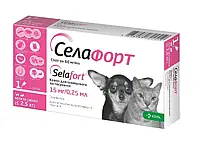 Капли на холку против блох и глистов Selafort 15 мг для кошек и собак весом до 2,5 кг (аналог Стронгхолда)