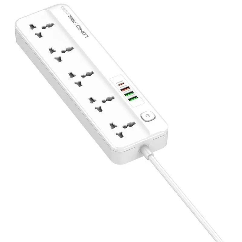 Мережевий подовжувач USB Ldnio SC5415 3USB Type-C 5 розеток 2 м White, фото 1