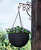Горщик для рослин Keter Rattan hanging sphere з ланцюжками підвісний, темно-коричневий, 8,6 л, фото 3