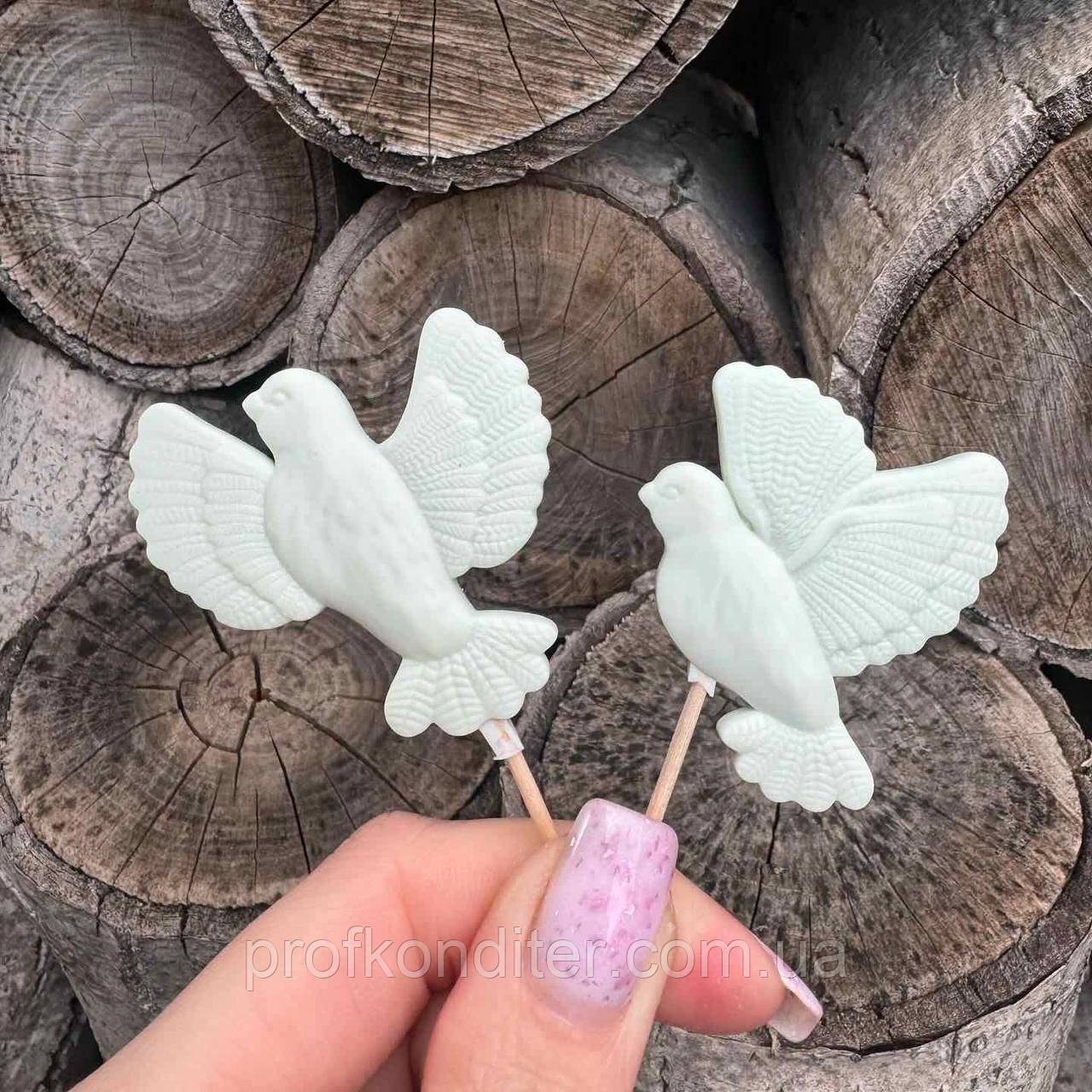 Ексклюзив. Силіконовий молд для шоколаду, мастіки, карамелі та ін "Голуби під шпажку", фото 1