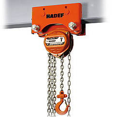 Вибухобезпечна ручна ланцюгова шестерна таль HADEF 24/98 HR+HH з візком, г/п від 0,5 до 5 тонн