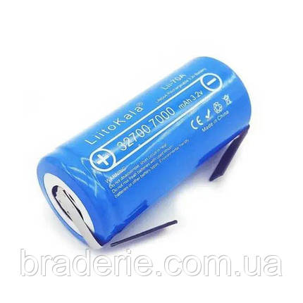 Акумулятор 32700, LiitoKala Lii-70A-N,3.2V, 7000mAh, з контактами під паяння, ОРИГІНАЛ, фото 2