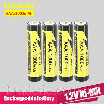 Акумулятор AAA, LiitoKala Ni-10/AAA, 1.2V, 1000mAh, ОРІГІНАЛ, фото 2