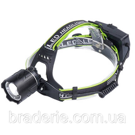 Ліхтар налобний A25 WHITE LASER LED PM10-TG, 3x18650, індикація заряду, zoom, ЗП Type-C, Box, фото 2