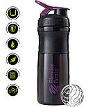 Шейкер спортивний (пляшка) BlenderBottle SportMixer 28oz/820ml Black/Plum (Original), фото 2