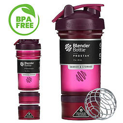 Шейкер спортивний BlenderBottle ProStak 22oz/650ml з 2-ма контейнерами Plum (Original)