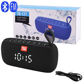 Bluetooth-колонка TG177, speakerphone, радіо, PowerBank, годинник, black