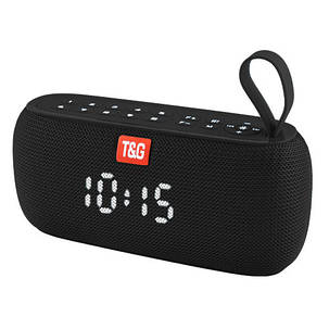 Bluetooth-колонка TG177, speakerphone, радіо, PowerBank, годинник, black, фото 2