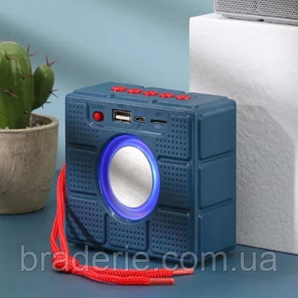 Bluetooth-колонка TG311 з RGB ПІДСВІЧУВАННЯМ,  speakerphone, радіо, blue, фото 2