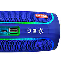 Bluetooth-колонка TG288 з RGB ПІДСВІЧУВАННЯМ,  speakerphone, радіо, blue, фото 2