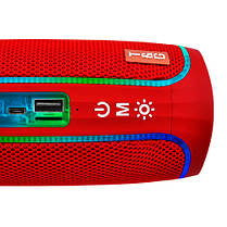 Bluetooth-колонка TG288 з RGB ПІДСВІЧУВАННЯМ,  speakerphone, радіо, red, фото 3
