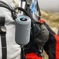 Bluetooth-колонка TG656 з RGB ПІДСВІЧУВАННЯМ, speakerphone, радіо, grey, фото 2