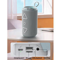 Bluetooth-колонка TG656 з RGB ПІДСВІЧУВАННЯМ, speakerphone, радіо, grey, фото 4