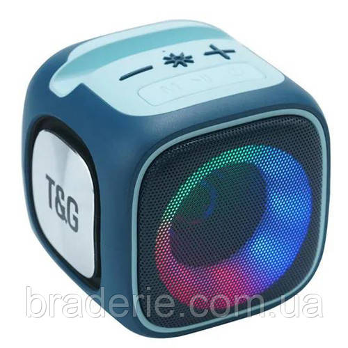 Bluetooth-колонка TG359 з RGB ПІДСВІЧУВАННЯМ,  speakerphone, радіо, blue