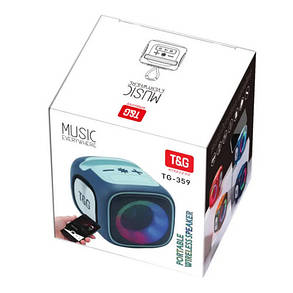 Bluetooth-колонка TG359 з RGB ПІДСВІЧУВАННЯМ,  speakerphone, радіо, blue, фото 2