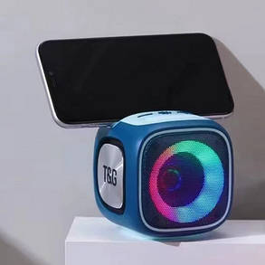 Bluetooth-колонка TG359 з RGB ПІДСВІЧУВАННЯМ,  speakerphone, радіо, blue, фото 3