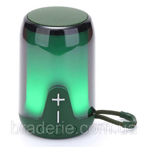 Bluetooth-колонка TG652 з RGB ПІДСВІЧУВАННЯМ,  speakerphone, радіо, green