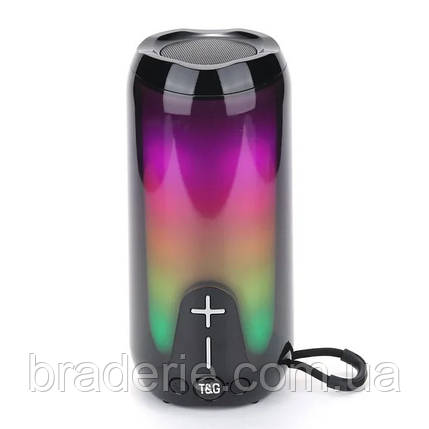 Bluetooth-колонка TG651 з RGB ПІДСВІЧУВАННЯМ,  speakerphone, радіо, black, фото 1