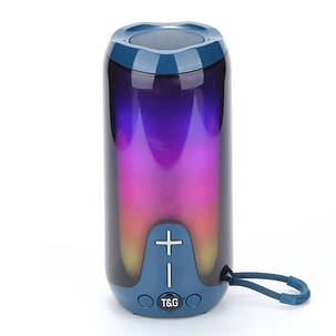 Bluetooth-колонка TG651 з RGB ПІДСВІЧУВАННЯМ,  speakerphone, радіо, blue, фото 1