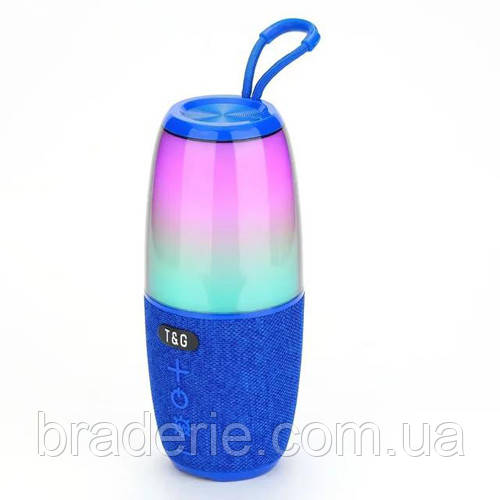 Bluetooth-колонка TG644 з RGB ПІДСВІЧУВАННЯМ,  speakerphone, радіо, blue