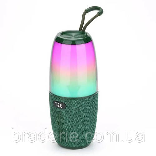 Bluetooth-колонка TG644 з RGB ПІДСВІЧУВАННЯМ,  speakerphone, радіо, green