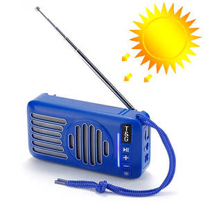 Bluetooth-колонка TG368, speakerphone, радіо, сонячна батарея, blue, фото 1