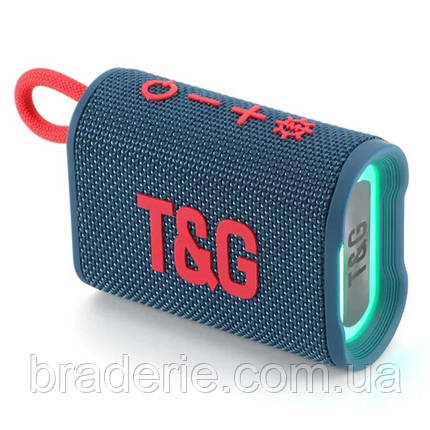 Bluetooth-колонка TG396 з RGB ПІДСВІЧУВАННЯМ, speakerphone, радіо, blue, фото 1