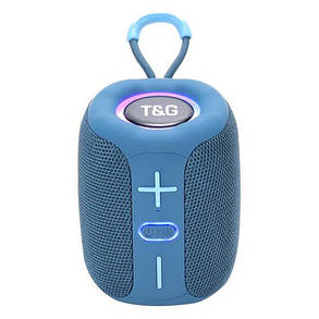Bluetooth-колонка TG658 з RGB ПІДСВІЧУВАННЯМ,  speakerphone, радіо, blue, фото 1