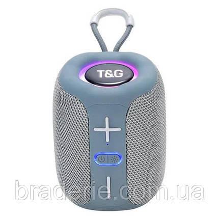 Bluetooth-колонка TG658 з RGB ПІДСВІЧУВАННЯМ,  speakerphone, радіо, grey, фото 1