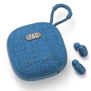 Bluetooth-колонка з навушниками TG813, з функцією speakerphone, радіо, blue, фото 3