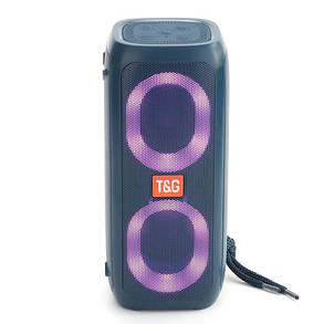 Bluetooth-колонка TG333 з RGB ПІДСВІЧУВАННЯМ,  speakerphone, радіо, blue, фото 1