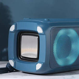 Bluetooth-колонка TG333 з RGB ПІДСВІЧУВАННЯМ,  speakerphone, радіо, blue, фото 2