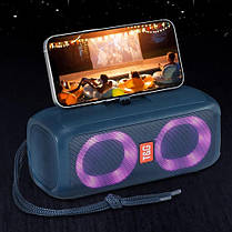 Bluetooth-колонка TG333 з RGB ПІДСВІЧУВАННЯМ,  speakerphone, радіо, blue, фото 3