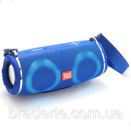 Bluetooth-колонка TG642 з RGB ПІДСВІЧУВАННЯМ,  speakerphone, радіо, blue, фото 1